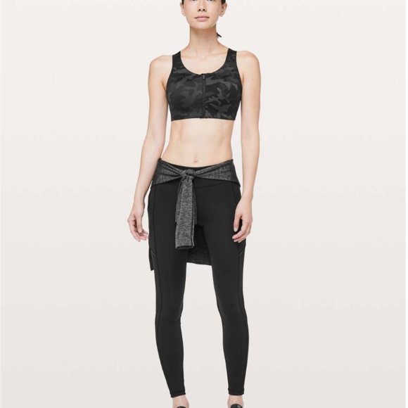 Lululemon Enlite Bra *Zip Front Incognito Camo Multi Grey NWT - Picture 4 of 5